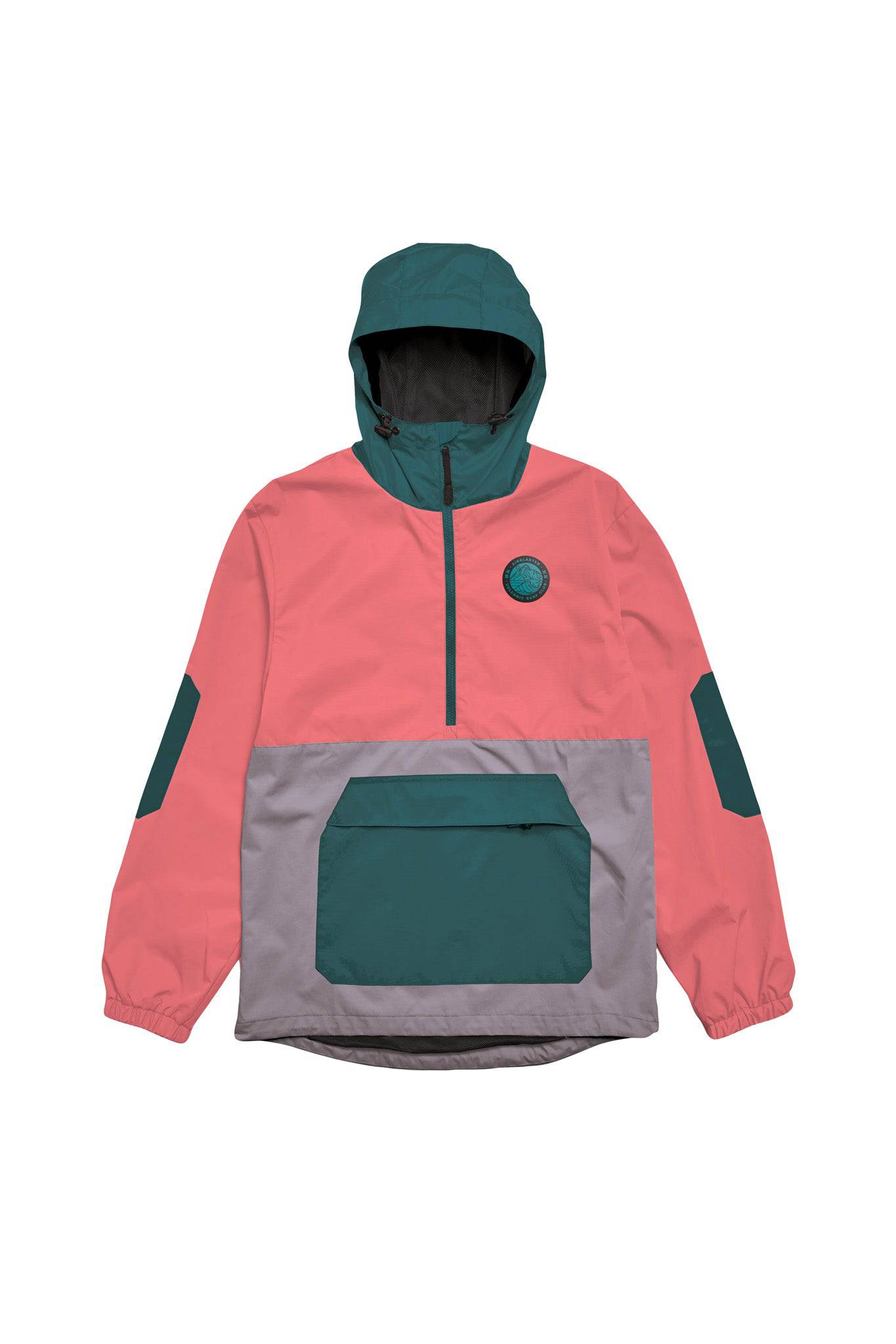 Airblaster Breakwinder Packable Pullover Jacket in Hot Coral and Spruce  2023 | M I L O S P O R T