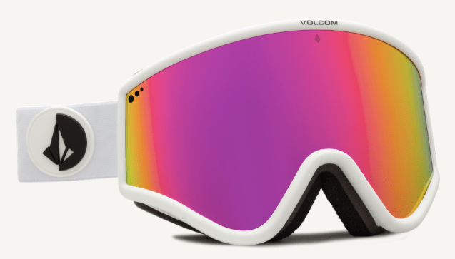 Volcom Yae Snow Goggle in Matte White Frames with a Pink Chrome Lens and a  Yellow Tint Bonus Lens 2023