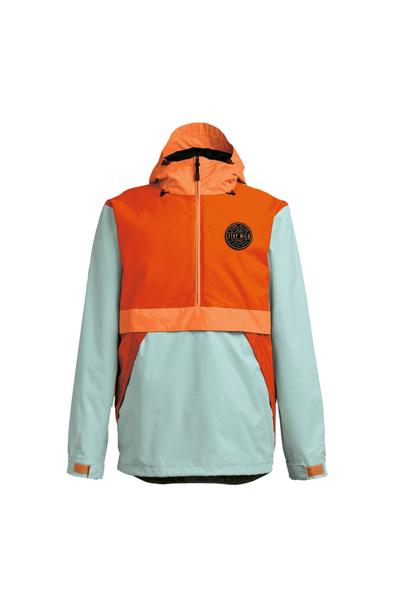 2022 Airblaster Trenchover Snow Jacket in Aqua Fire