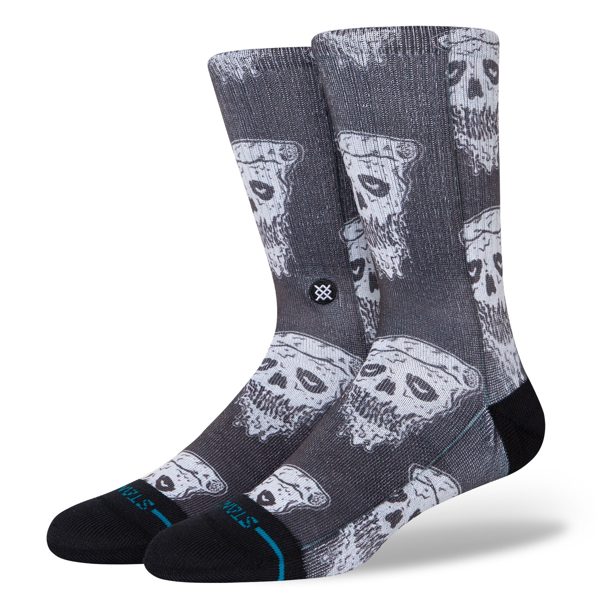 Stance Pizza Face Socks in White Black - M I L O S P O R T