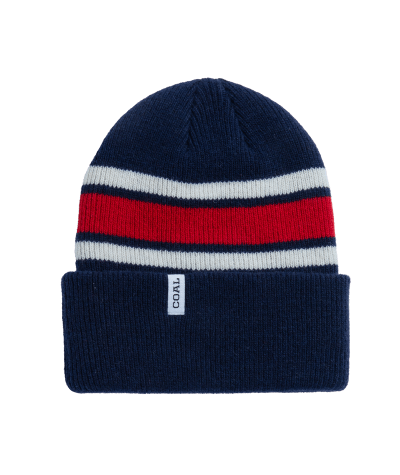 Coal Haines Beanie in Navy and Red - M I L O S P O R T