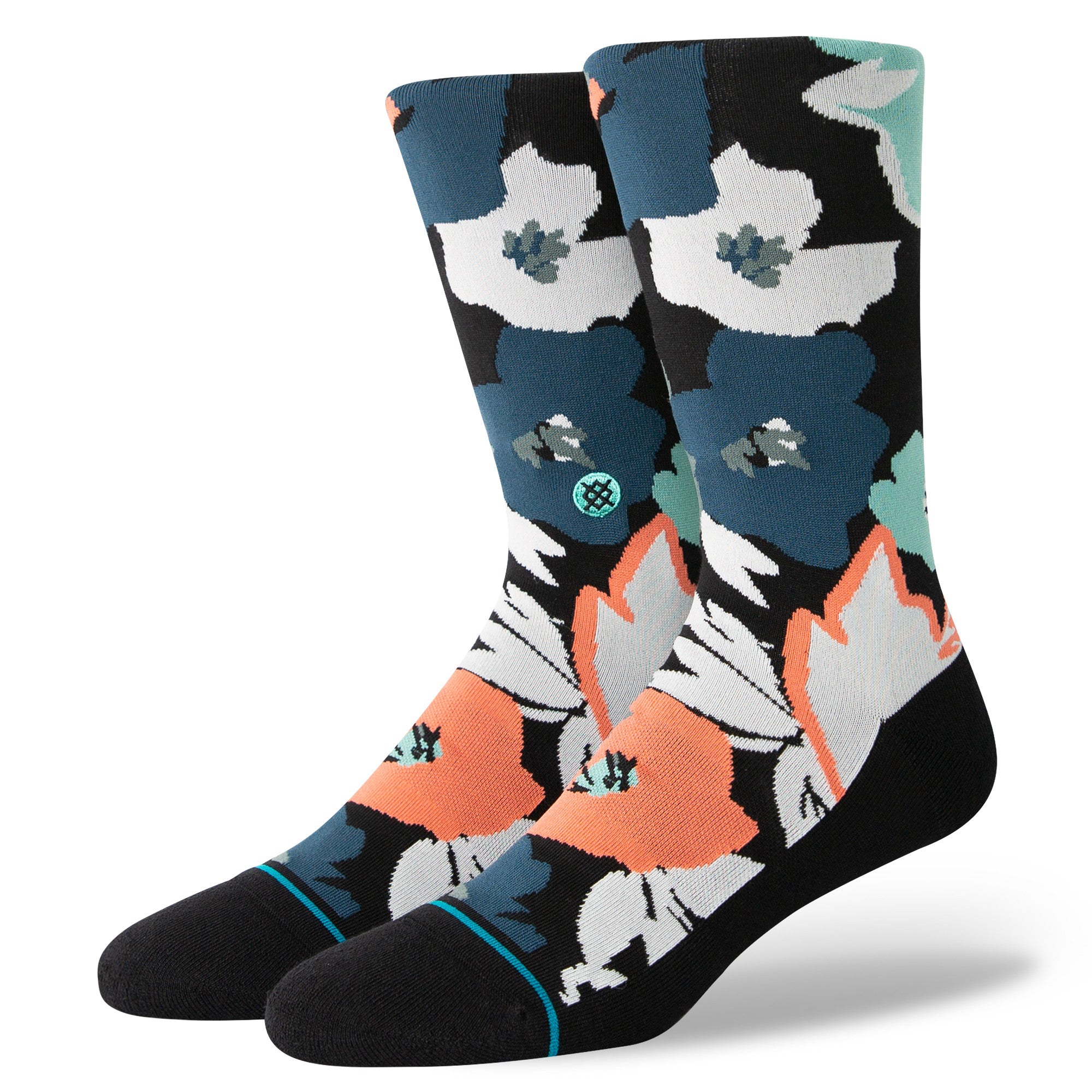 Stance Flower Beds Crew Sock in Black - M I L O S P O R T