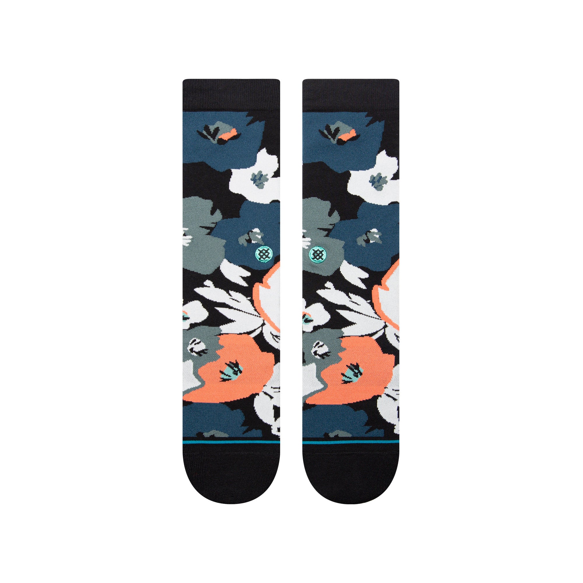 Stance Flower Beds Crew Sock in Black - M I L O S P O R T