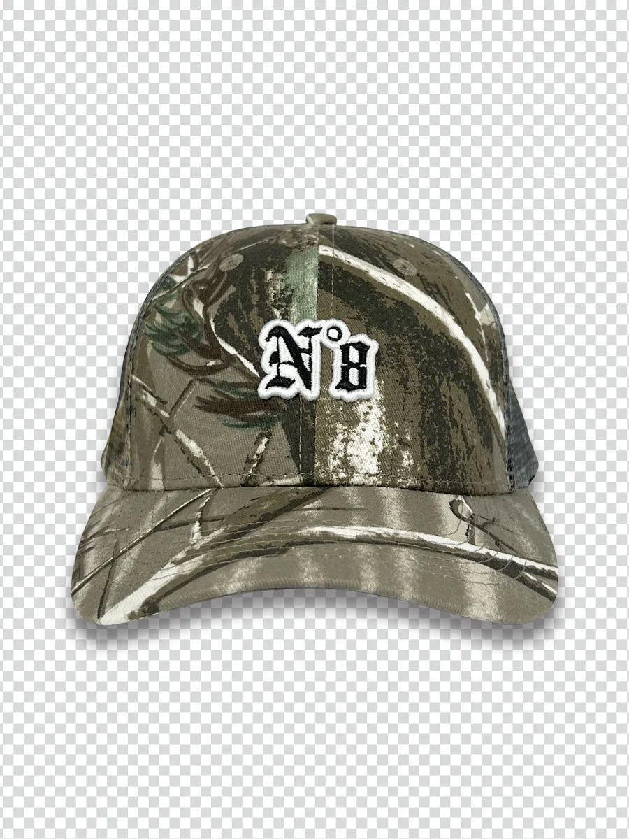 Lo Res N*8 Trucker Hat in Camo