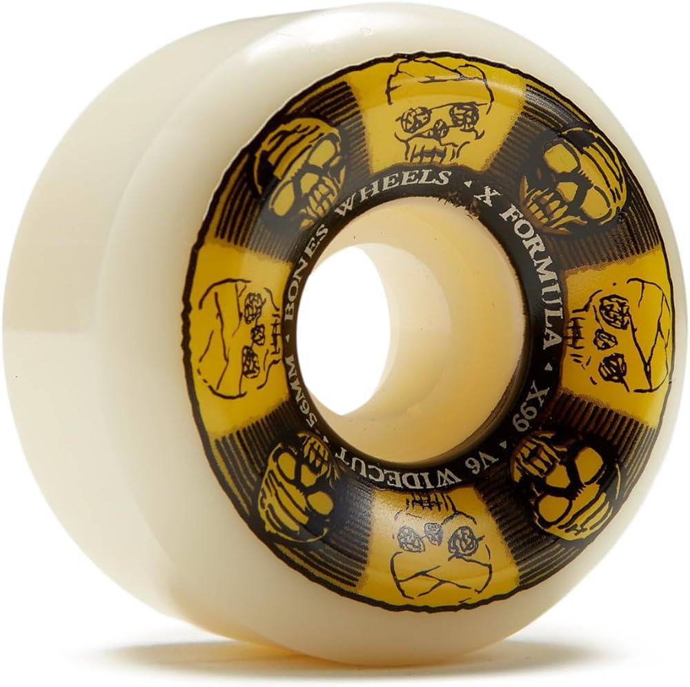 Bones Wheels Black and Gold X-Formula Skateboard Wheels V6 Wide-Cut 99A - M I L O S P O R T