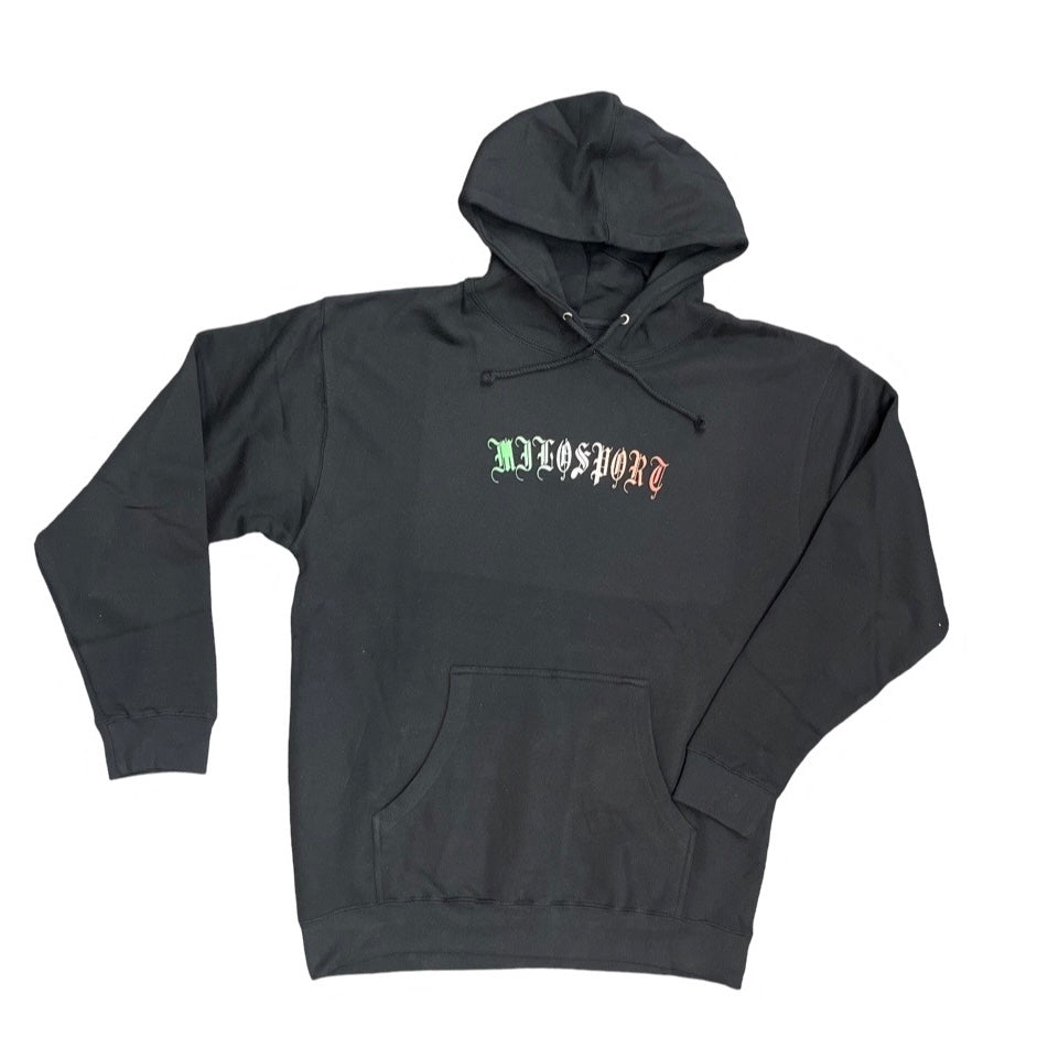 Milosport Cinco Hooded Sweatshirt in Black and Red White Green