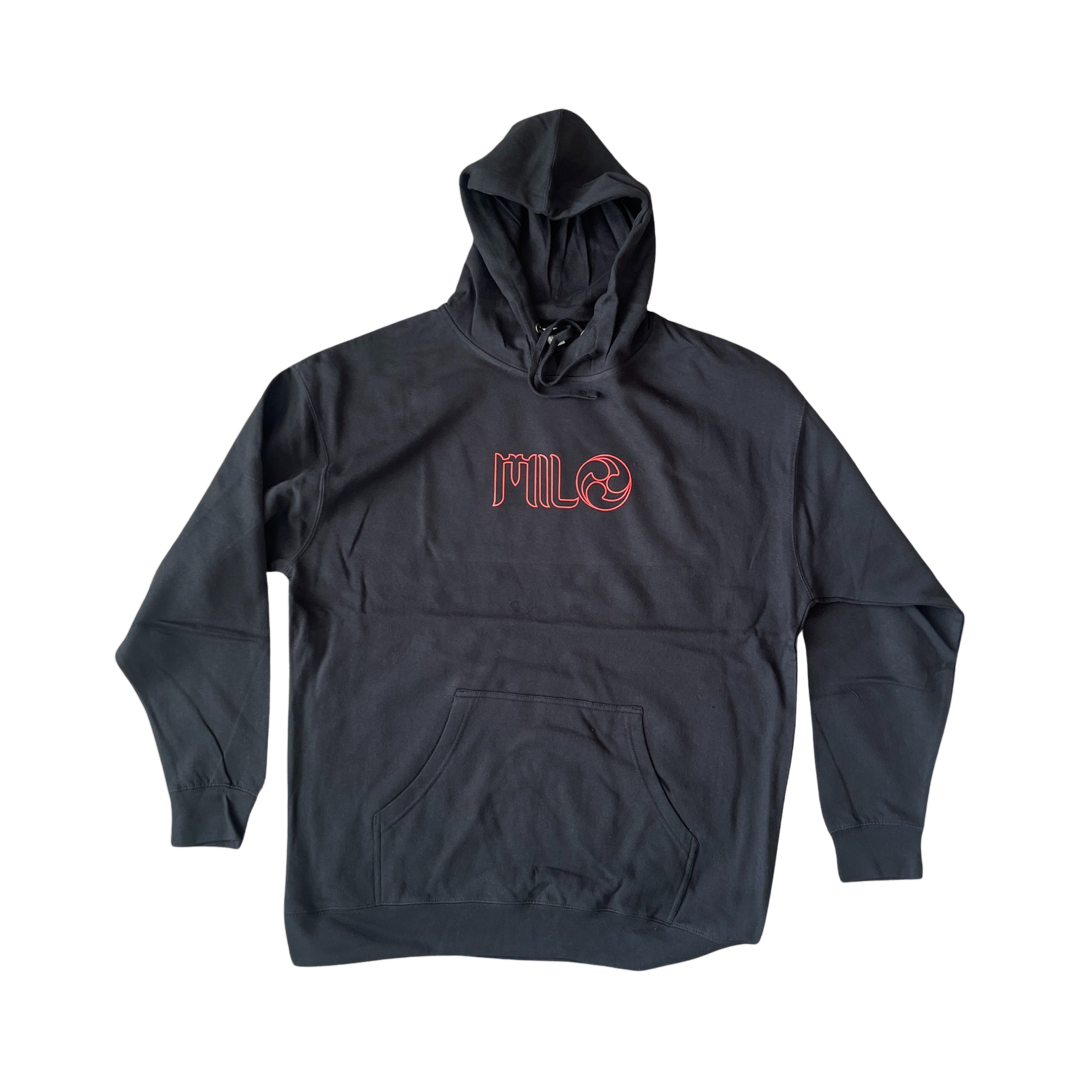 Milosport x Ronin Heavyweight Hoodie in Black and Red - M I L O S P O R T