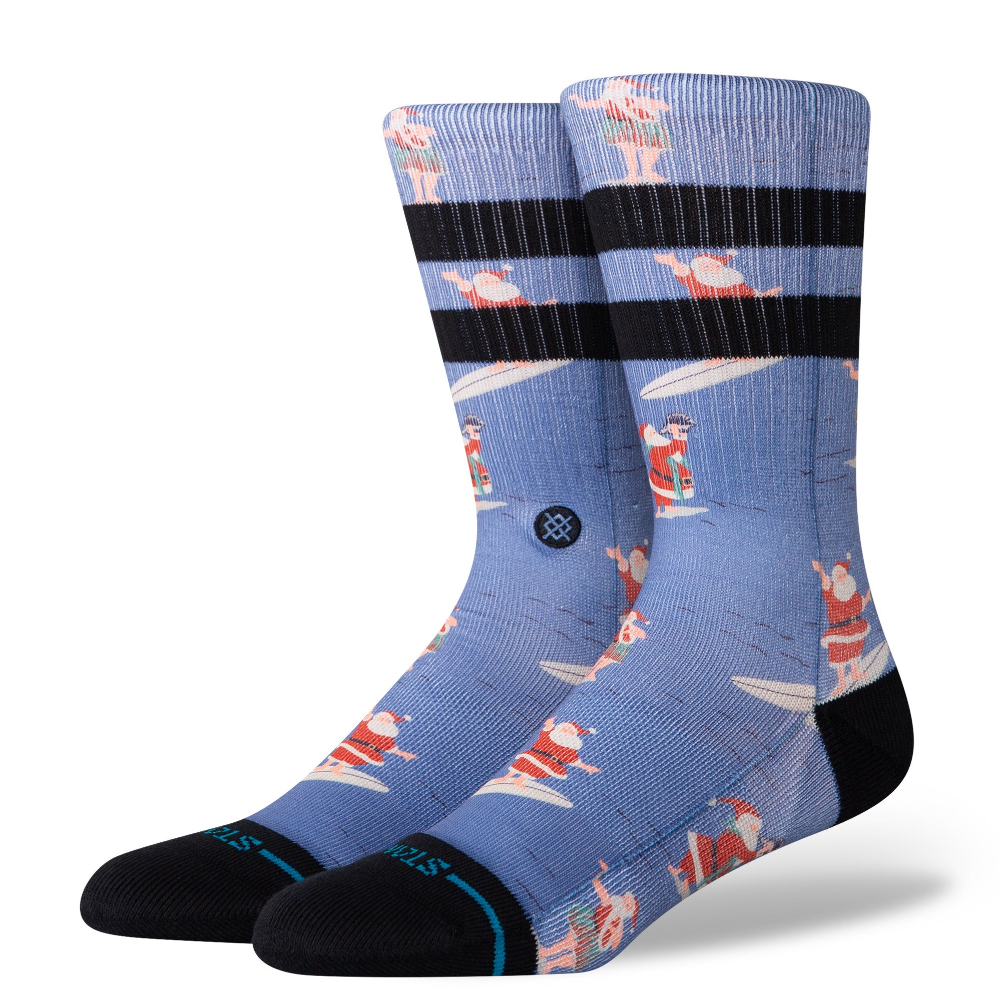 Stance Surfing Santa Crew Socks in Blue