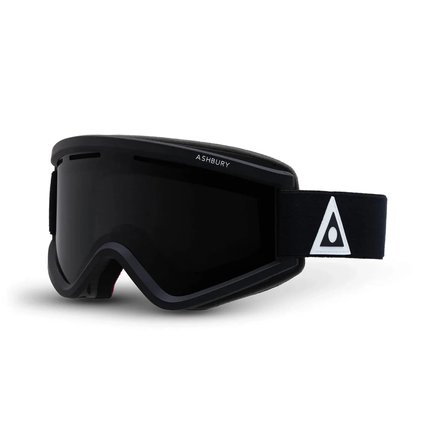 Ashbury Blackbird Snow Goggle with a Black Triangle Frame and a Dark Smoke Lens and a Spare Yellow Lens 2025