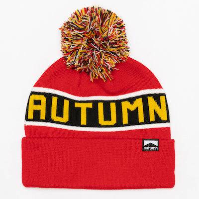 Autumn Burnout Pom Beanie in Red 2024 - M I L O S P O R T