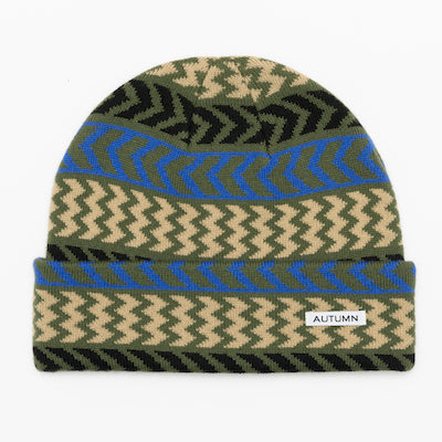 Autumn Chevron Beanie in Green 2024 - M I L O S P O R T