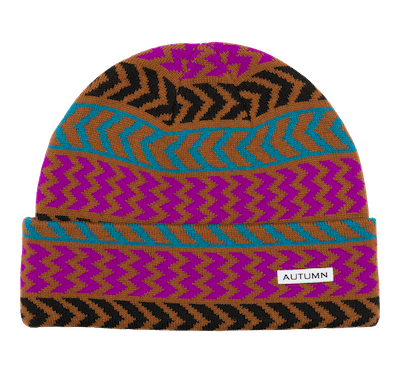 Autumn Chevron Beanie in Brown 2024 - M I L O S P O R T