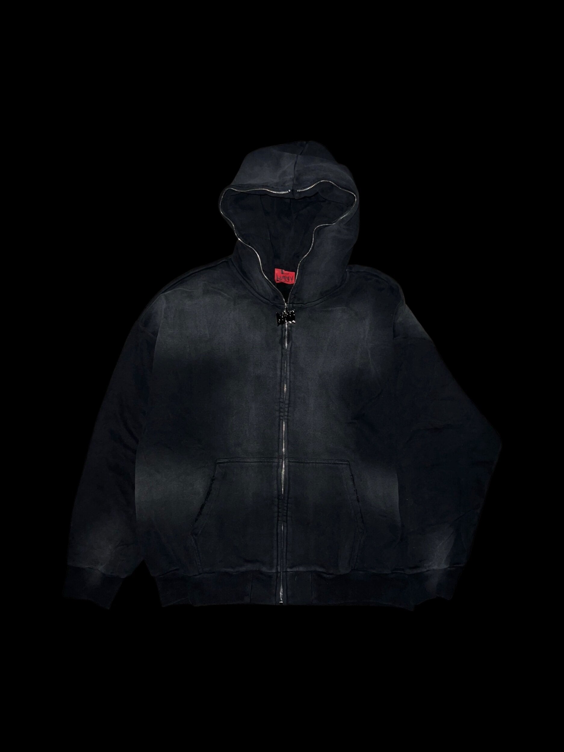 454 Buggy Full Zip Heavyweight Hoodie in Black