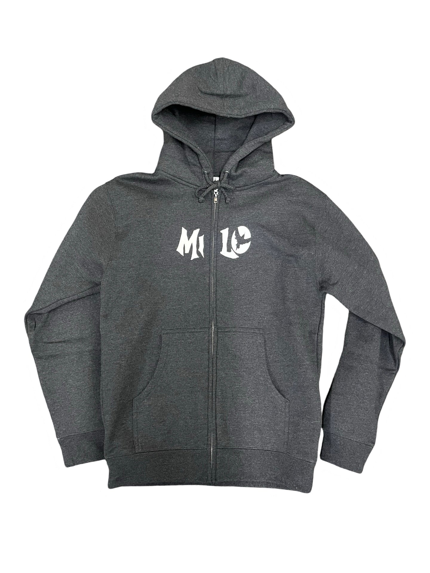 Milosport Scarecrow Zip Hooded Sweatshirt in Dark Grey