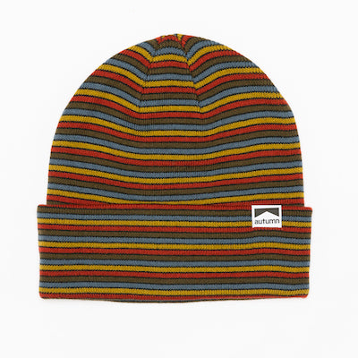 Autumn Mix Stripe Beanie in Khaki 2024 - M I L O S P O R T