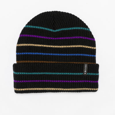 Autumn Multi Stripe Beanie in Black 2024 - M I L O S P O R T