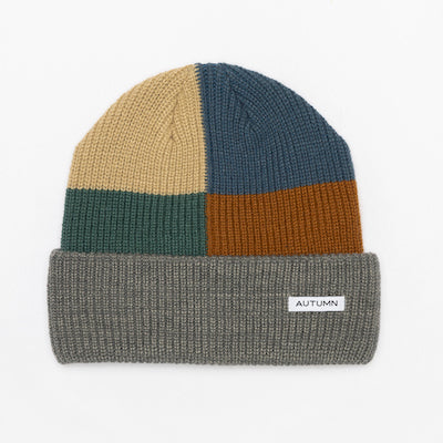 Autumn Patchwork Beanie in Grey 2024 - M I L O S P O R T