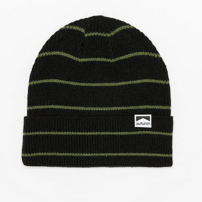 Autumn Pinstripe Beanie in Black 2024 - M I L O S P O R T