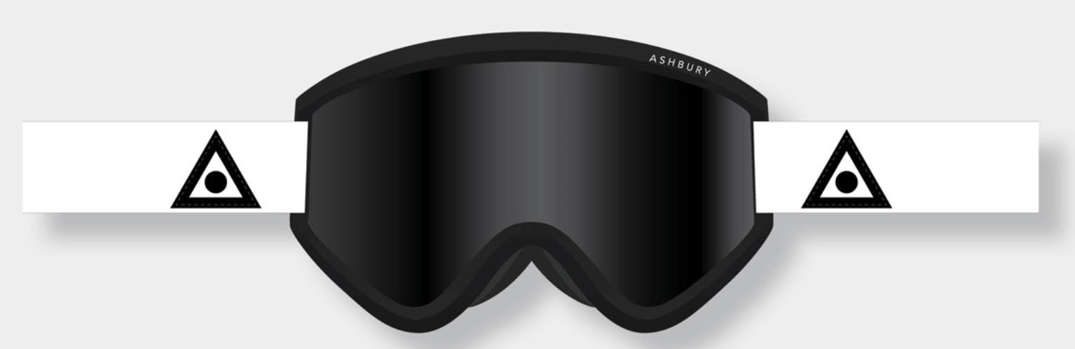 Ashbury Blackbird White Triangle Snow Goggle with a Dark Smoke Lens and a Spare Yellow Lens - M I L O S P O R T