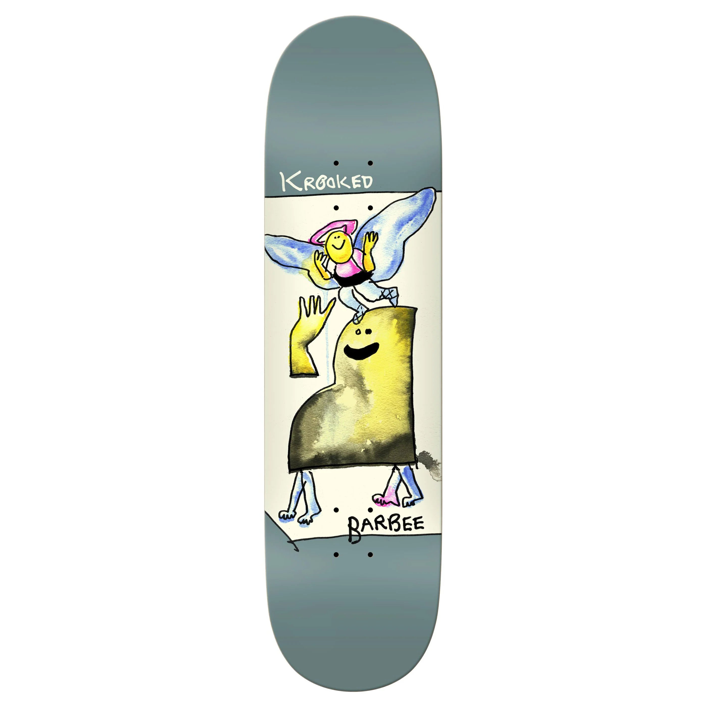 Krooked Barbee Watercolor Angel Skateboard Deck in 8.5