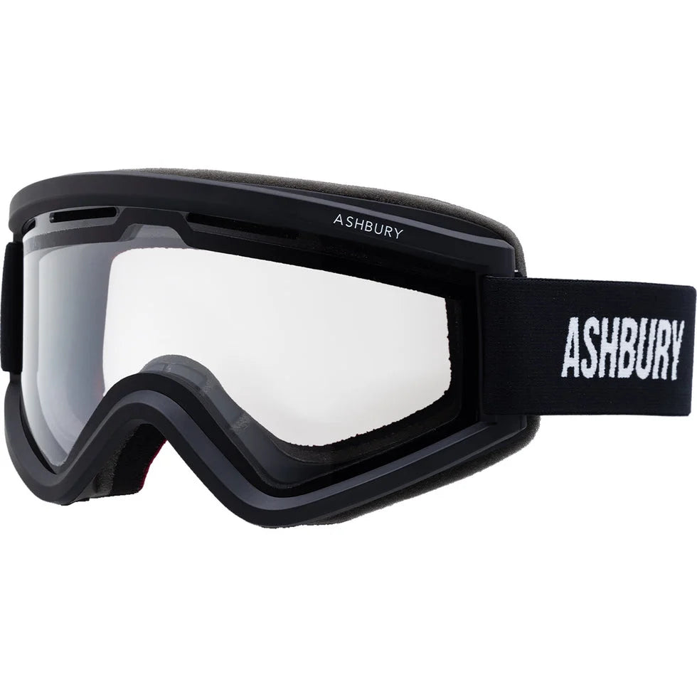 Ashbury Staple Snow Goggle with a Black Frame and a Clear Lens 2025