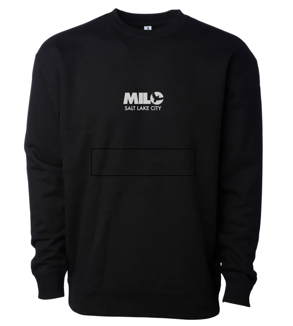 Milosport Heavy Weight Club Crew Sweatshirt in Black and Grey