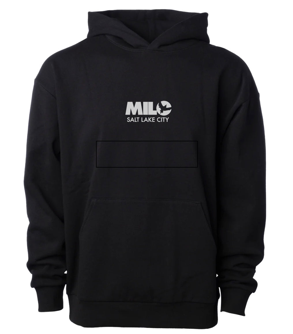 Milosport Heavy Weight Club Pullover Hooded Sweatshirt in Black and Grey