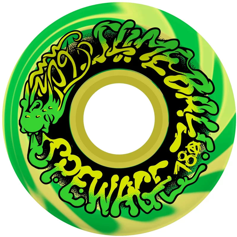 Slime Balls OG 60mm Slime Green Yellow Swirl Skate Wheels in 78A - M I L O S P O R T