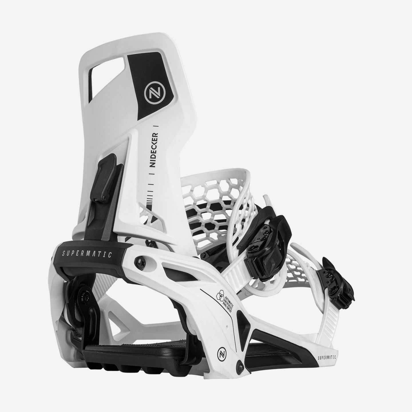 Nidecker Supermatic Step In Snowboard Binding in White 2025 - S