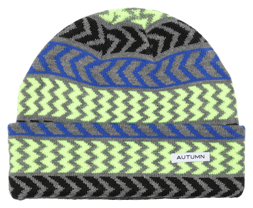 Autumn Chevron Beanie In Highlighter - M I L O S P O R T