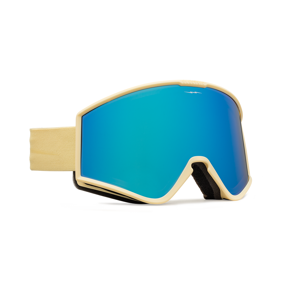 Electric Kleveland Snow Goggle in the Matte Pollen Frames with a Blue Chrome Lens and a Yellow Bonus Lens 2023 - M I L O S P O R T