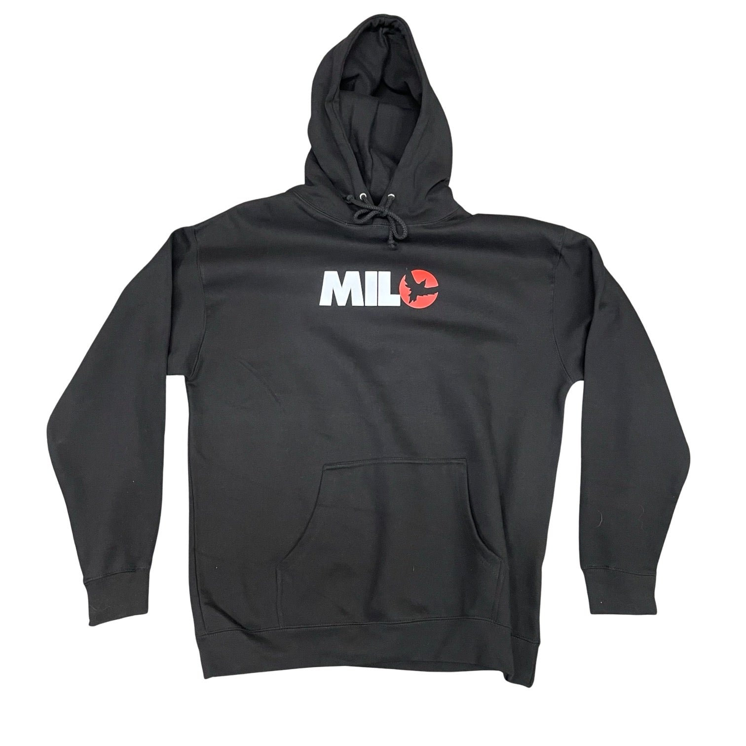 Milosport Heavyweight Block Logo Hoodie in Black and Red - M I L O S P O R T