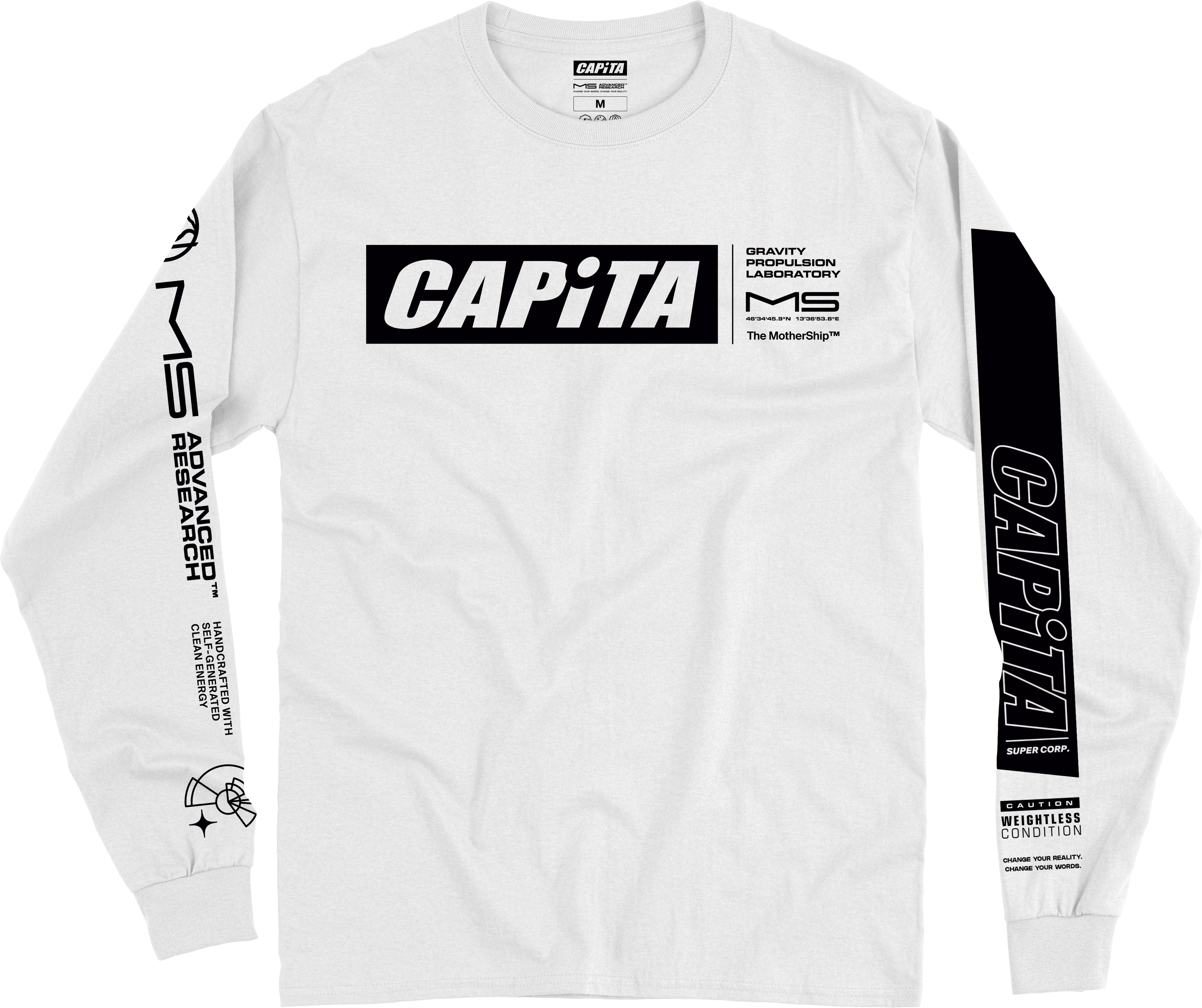 Capita Mothership Long Sleeve T Shirt in White 2024 - M I L O S P O R T