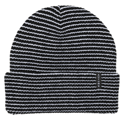 Autumn Stripe Beanie In Black And White - M I L O S P O R T