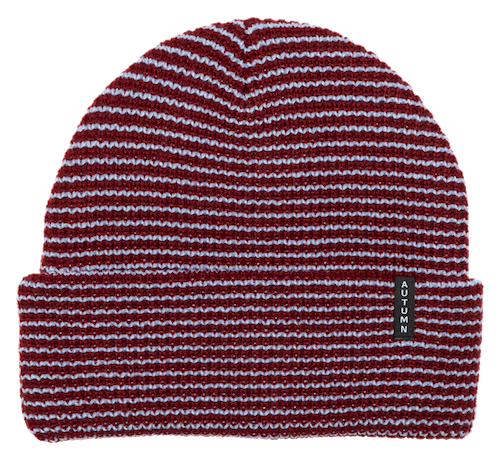 Autumn Stripe Beanie In Burgundy And Blue - M I L O S P O R T