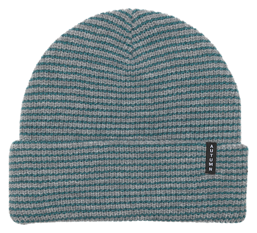 Autumn Stripe Beanie In Grey And Teal - M I L O S P O R T