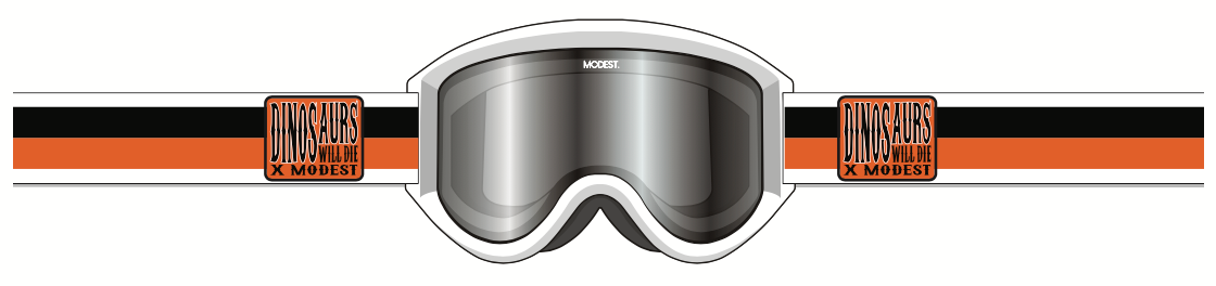 Modest Team Snow Goggle in DWD Colab White Black and Orange - M I L O S P O R T