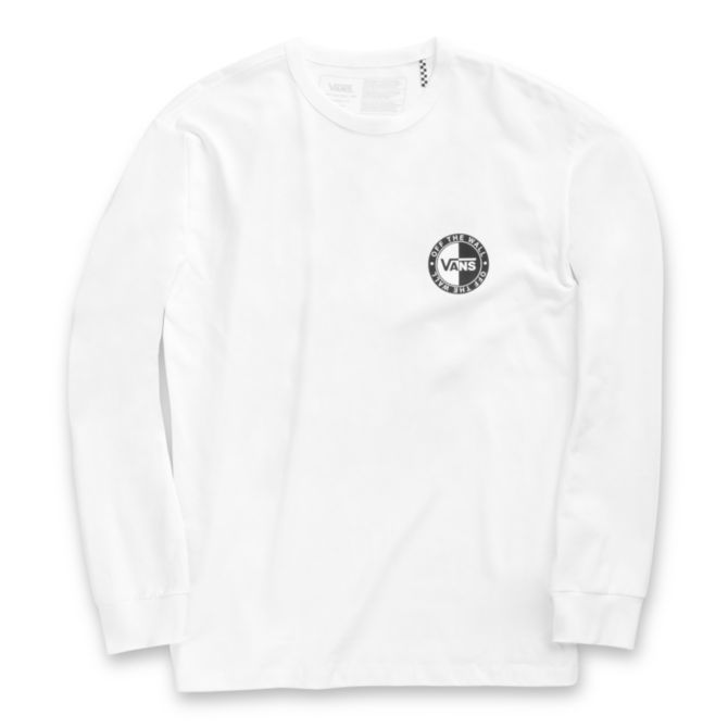 Vans Off the Wall Classic Slanted Long Sleeve Tee in White - M I L O S P O R T